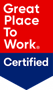 Certified great place to work banner.